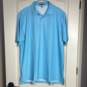 Peter Millar Blue and White Polo Shirt